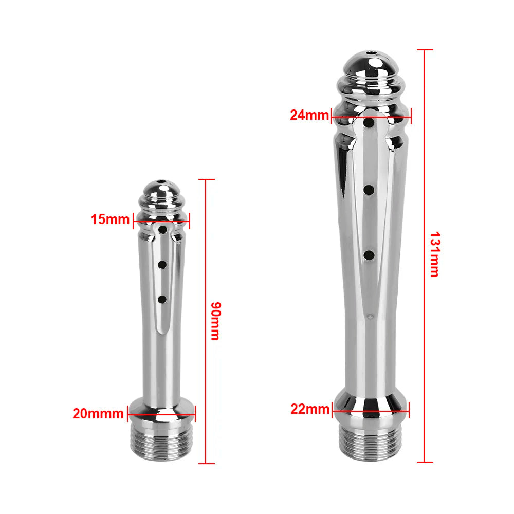 Metal Anal Enema Cleaning Shower Vaginal Wash Colonic Douche Nozzle 7 Holes Side Opening