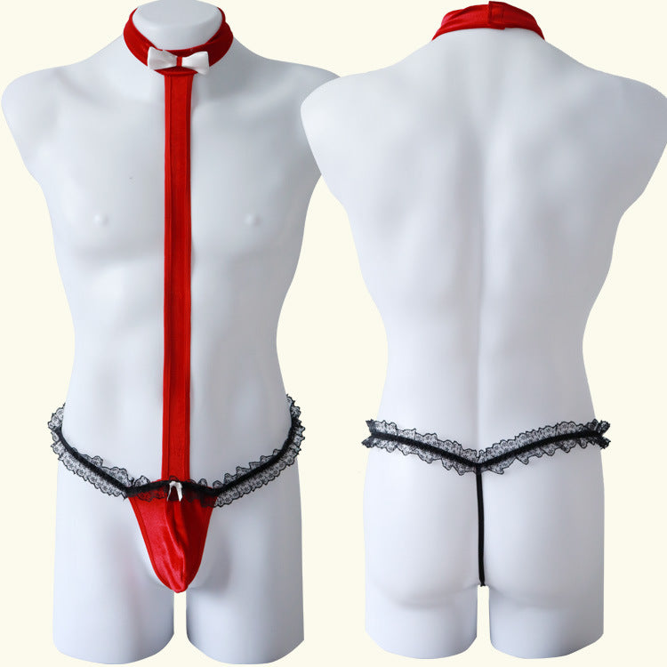 Sexy underwear, sexy lace, three-point one-piece, men's underwear, uniform, men's mannequin cross-dressing uniform, one piece is sent on behalf of others.