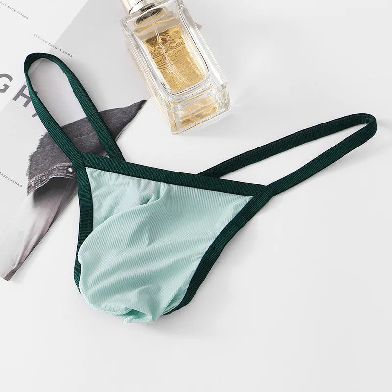 Low Waist Breathable G-Strings & Thongs for Men Sexy and Quick-drying T-back Underwear