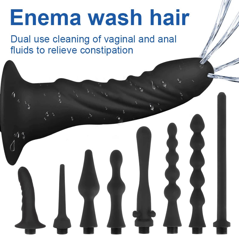 Portable Vagina Anal Anus Enema Syringe Lavement Shower Head For Male Female Analdusche Lavage Cleaning 18+ Erotic Sex Toys