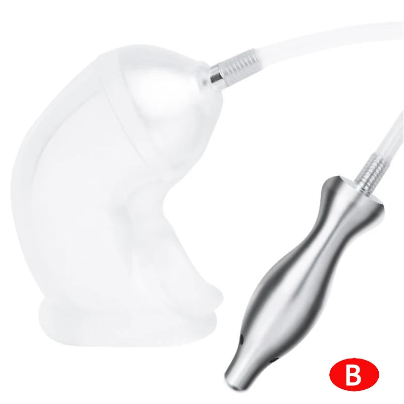 Enema Kit For Men Penis Sleeve Chastity Anal Plug Douche Cleaning Buttplug Ass Metal Butt Plugs Soft Cock Cage Adult Sex Toys