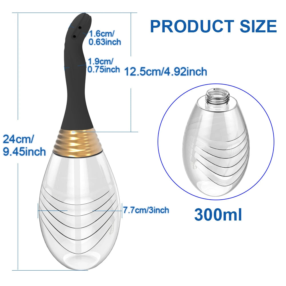 Reusable Silicone Enema Bulb Anal Douche Cleaner for Men Women Colon Cleansing  Anti-Backflow Douche for Easy Cleaning Devices ﻿