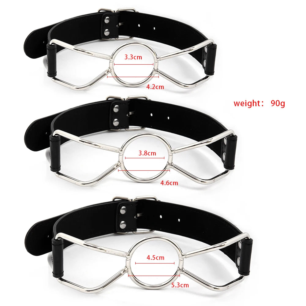 3 Size Metal Mouth Gag Forced Open Mouth Gag BDSM Harness Fetish Sex Toys For Adult Games Sex Accessories
