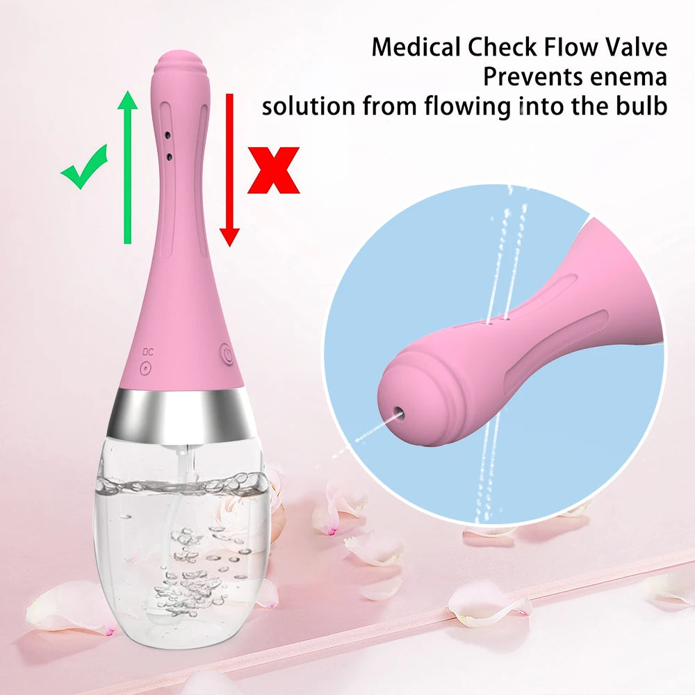 Anal Cleaner Silicone Health Automatic Enema Sex Colon Vaginal Tool Anal Plug Butt Douche Shower Cleaning Enemator for Men Women