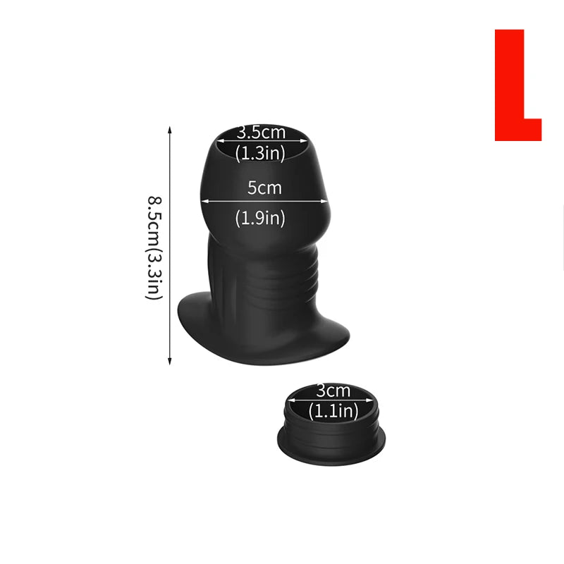 Hollow Anal Plug With Stopper Anal Dilator Anus Tunnel Expansion Prostate Massager Sex Toy Vaginal Anchor Shower Enema Butt Plug
