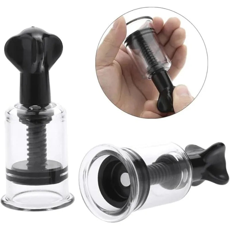 2pcs BDSM Adult Nipple Suction Cup Breast Clitoris Sucker Erotic Nipple Clamp Pump Adult Game Breast-fed Sex Toys for Women Men