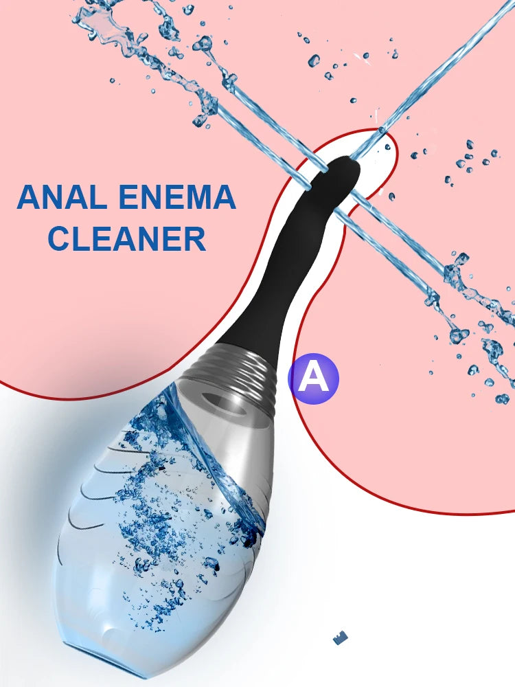 Reusable Silicone Enema Bulb Anal Douche Cleaner for Men Women Colon Cleansing  Anti-Backflow Douche for Easy Cleaning Devices ﻿