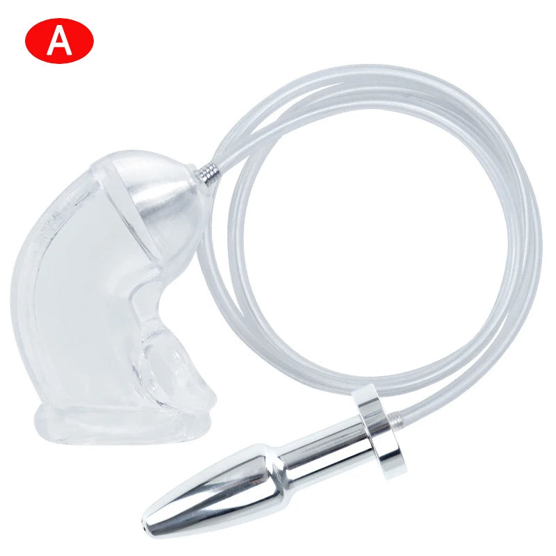 Enema Kit For Men Penis Sleeve Chastity Anal Plug Douche Cleaning Buttplug Ass Metal Butt Plugs Soft Cock Cage Adult Sex Toys